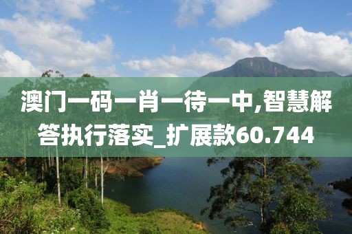 澳門一碼一肖一待一中,智慧解答執行落實_擴展款60.744