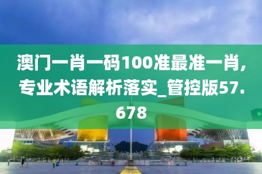 澳門一肖一碼100準最準一肖,專業術語解析落實_管控版57.678