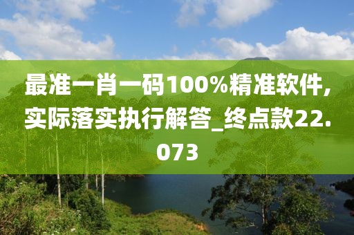 最準一肖一碼100%精準軟件,實際落實執行解答_終點款22.073