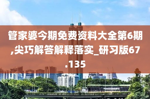 管家婆今期免費資料大全第6期,尖巧解答解釋落實_研習版67.135