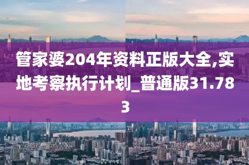 管家婆204年資料正版大全,實地考察執(zhí)行計劃_普通版31.783