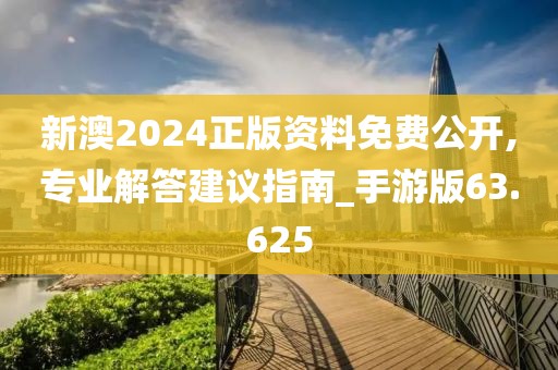 新澳2024正版資料免費公開,專業(yè)解答建議指南_手游版63.625