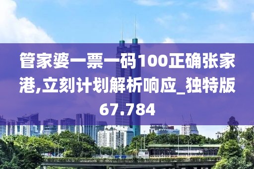 管家婆一票一碼100正確張家港,立刻計劃解析響應_獨特版67.784