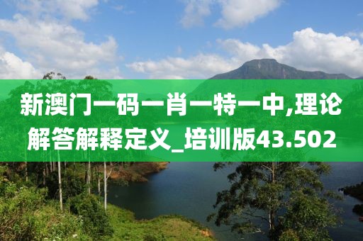 新澳門一碼一肖一特一中,理論解答解釋定義_培訓版43.502