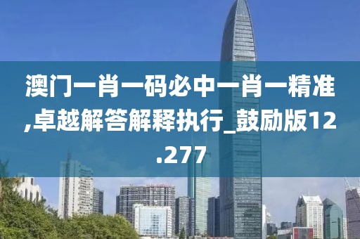 澳門一肖一碼必中一肖一精準,卓越解答解釋執行_鼓勵版12.277