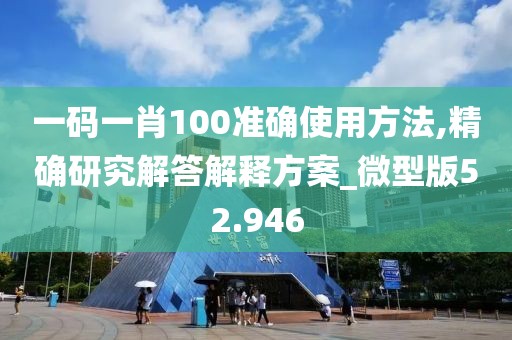 一碼一肖100準確使用方法,精確研究解答解釋方案_微型版52.946