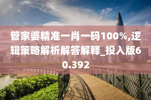 管家婆精準一肖一碼100%,邏輯策略解析解答解釋_投入版60.392