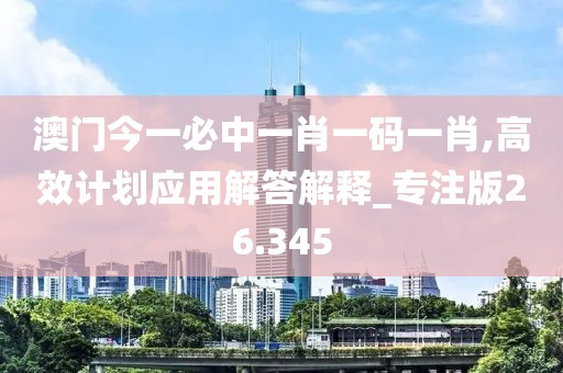 澳門今一必中一肖一碼一肖,高效計劃應用解答解釋_專注版26.345