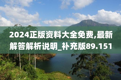 2024正版資料大全免費,最新解答解析說明_補充版89.151