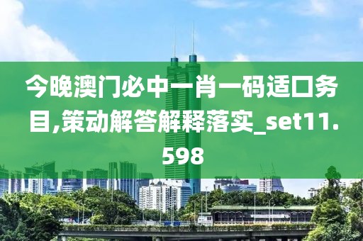 今晚澳門必中一肖一碼適囗務(wù)目,策動解答解釋落實_set11.598