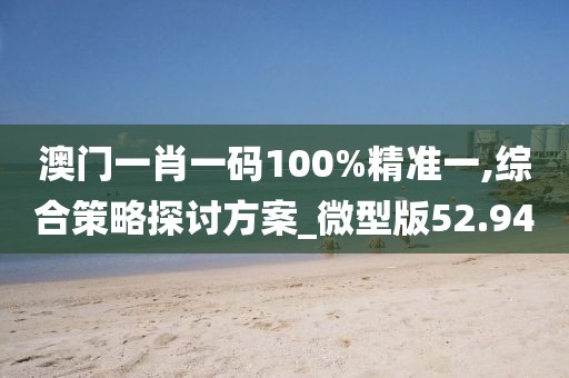 澳門一肖一碼100%精準一,綜合策略探討方案_微型版52.94