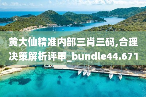 黃大仙精準內部三肖三碼,合理決策解析評審_bundle44.671