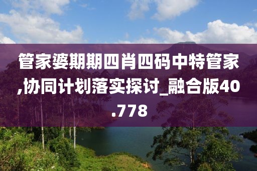 管家婆期期四肖四碼中特管家,協同計劃落實探討_融合版40.778