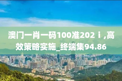 澳門一肖一碼100準202ⅰ,高效策略實施_終端集94.86