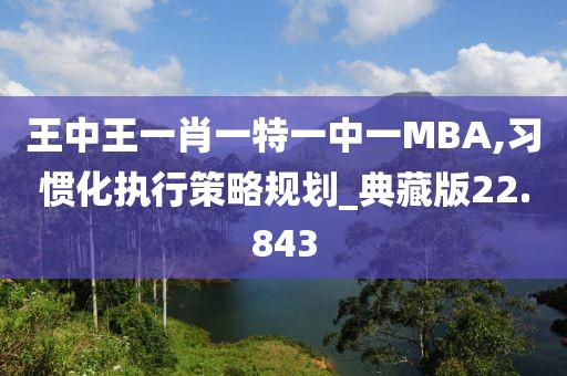 王中王一肖一特一中一MBA,習慣化執行策略規劃_典藏版22.843