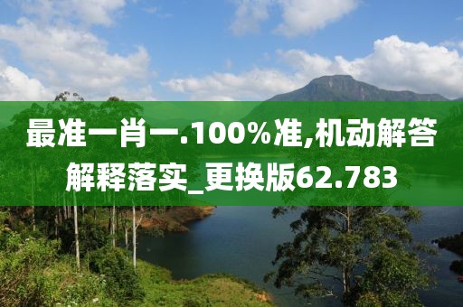 最準一肖一.100%準,機動解答解釋落實_更換版62.783