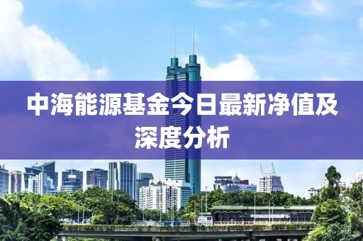 中海能源基金今日最新凈值及深度分析